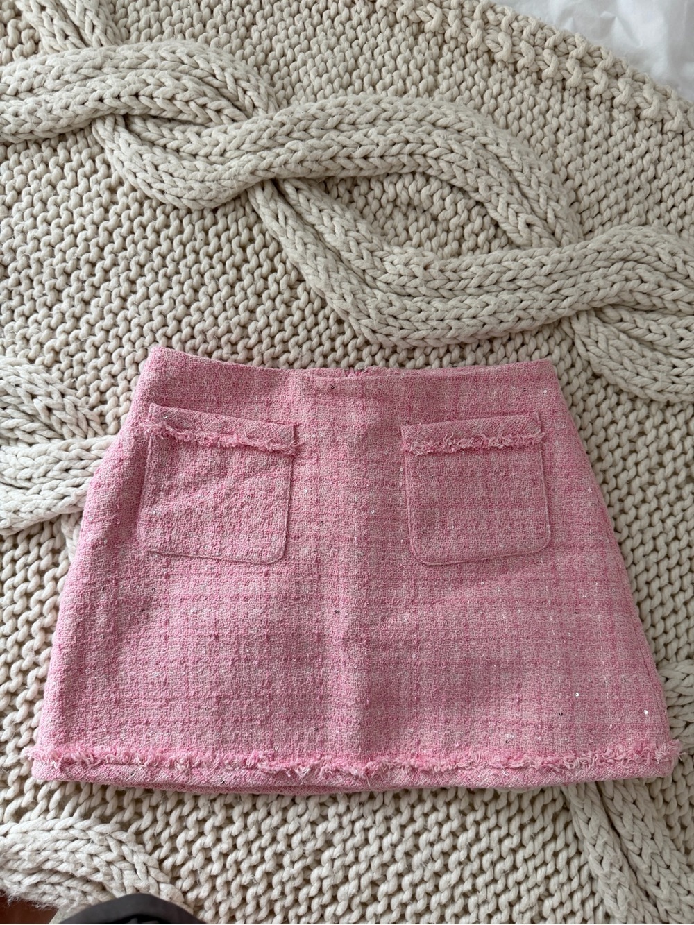 LoveShackFancy Adaline Tweed Mini Skirt